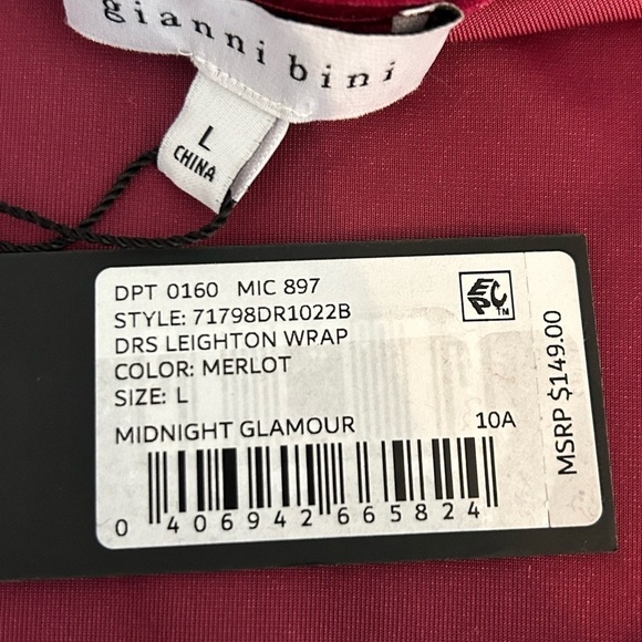 NWT Gianni Bini Leighton Velvety Wrap Dress Merlot Women’s Large - Picture 13 of 15